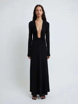 Christopher Esber Arced Palm Long Sleeve Dress Black Size 8 for rent on The Volte - image 1