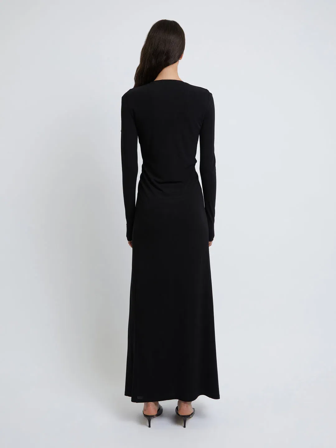 Christopher Esber Arced Palm Long Sleeve Dress Black Size 8 for rent on The Volte - main image