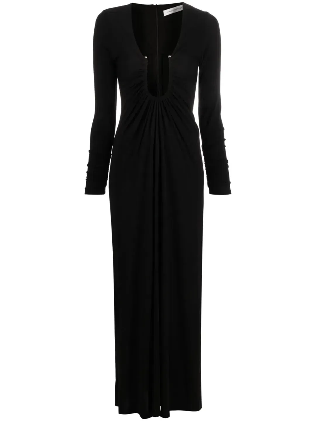 Christopher Esber Arced Palm Long Sleeve Dress Black Size 8 for rent on The Volte - main image