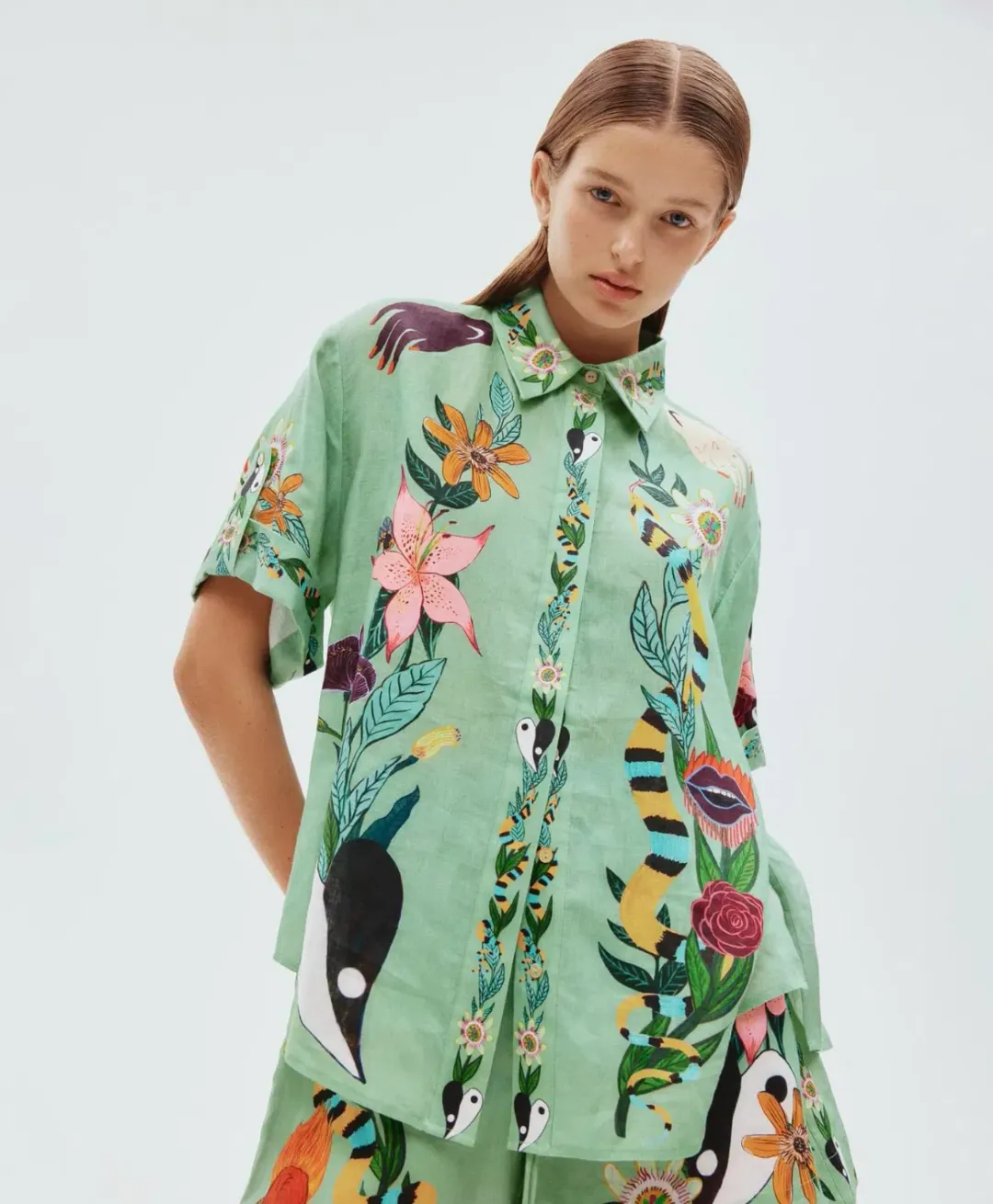 Alemais Meagan Linen Shorts And Shirt Set Print Size AU 16 for rent on The Volte - main image