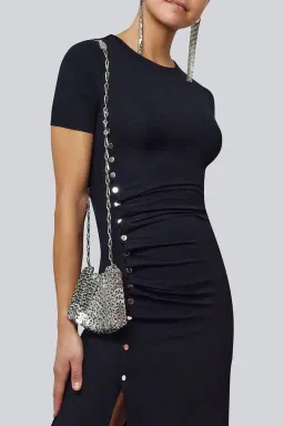 Paco Robanne Inspired Disc Bag Silver Metal for rent on The Volte - image 1