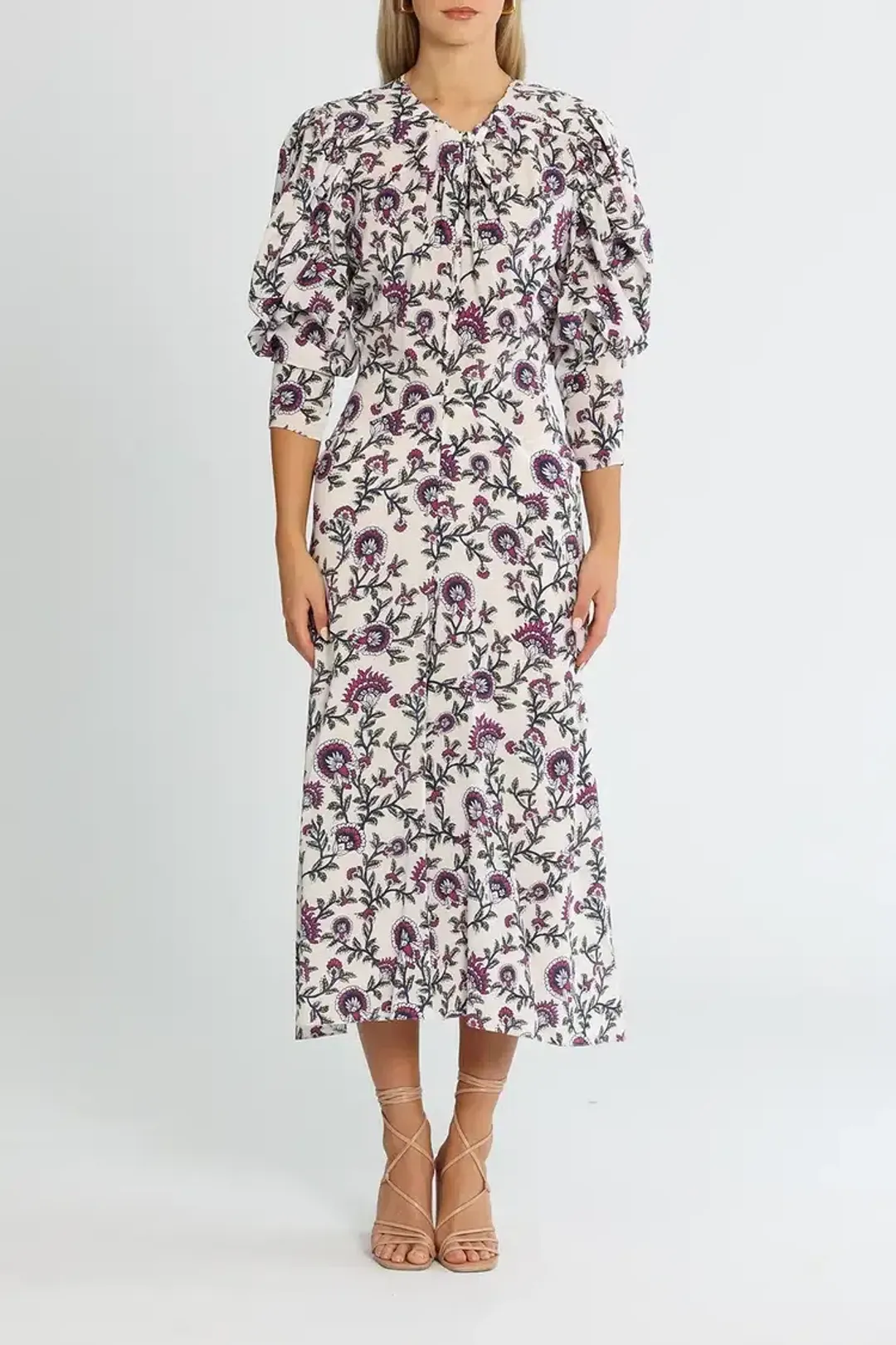Isabel Marant Baga Ecru Dress Multi Size AU 10 for rent on The Volte - main image
