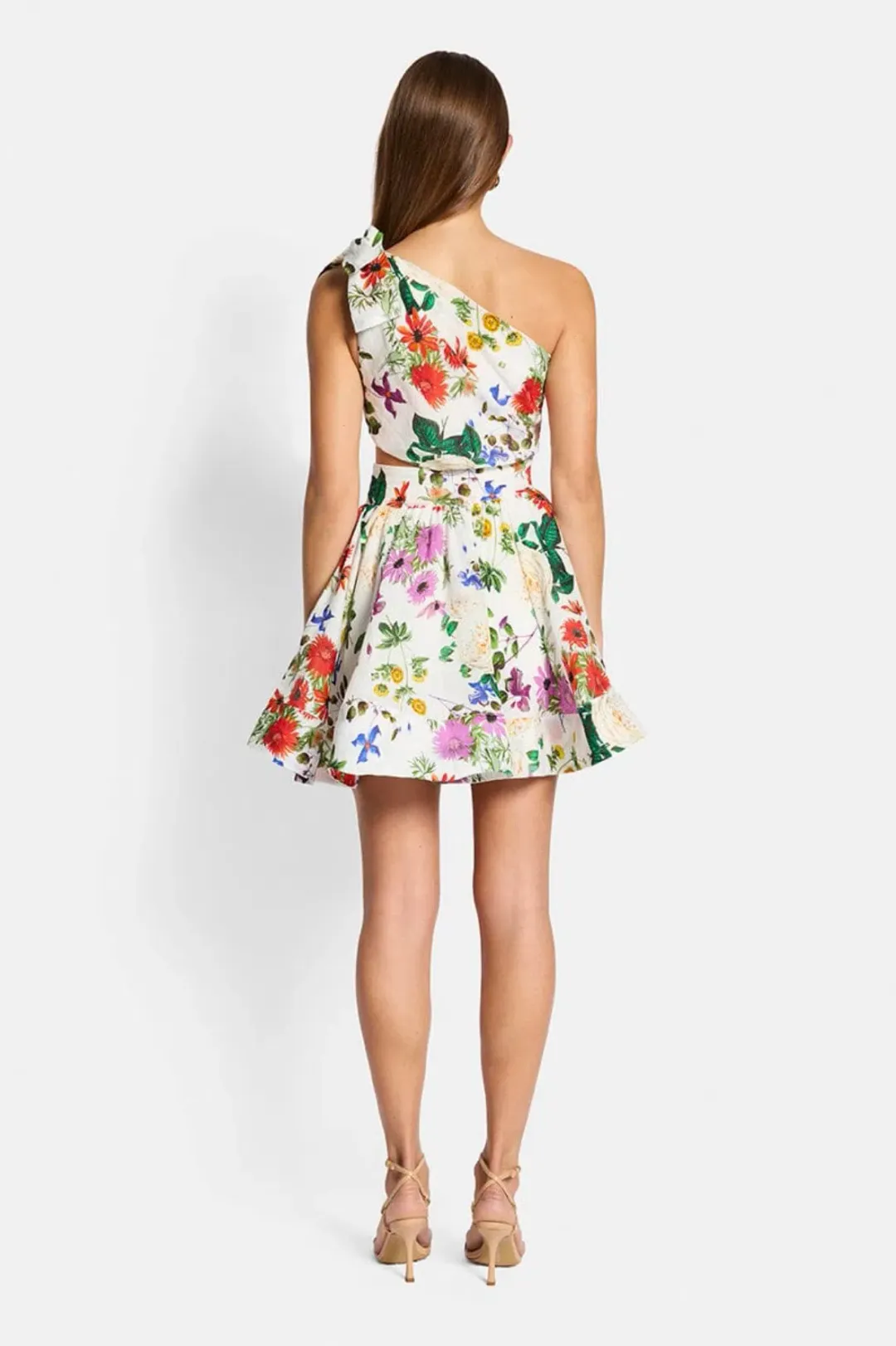 Sofia the Label Birdie One Shoulder Mini Dress Multi Size AU 8 for rent on The Volte - main image