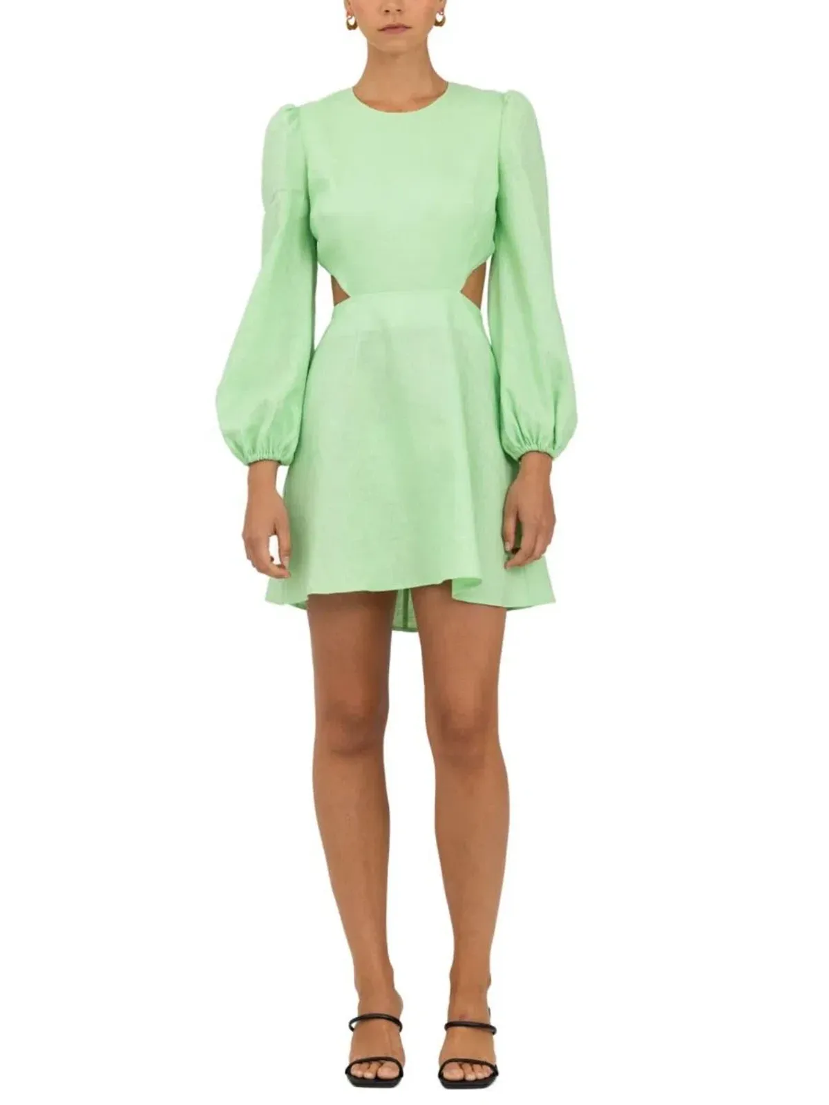 The Wolfgang Safi Linen Cut Out Dress Mint Size 8 for rent on The Volte - main image