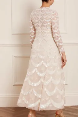 Needle and Thread Fifi Long Sleeve Ankle Gown Champagne Size 10 for rent on The Volte - image 4