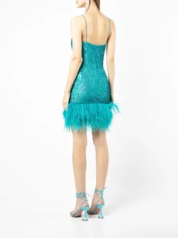 Rebecca Vallance Missing Hours Mini Dress Turquoise Size 10 for rent on The Volte - image 2