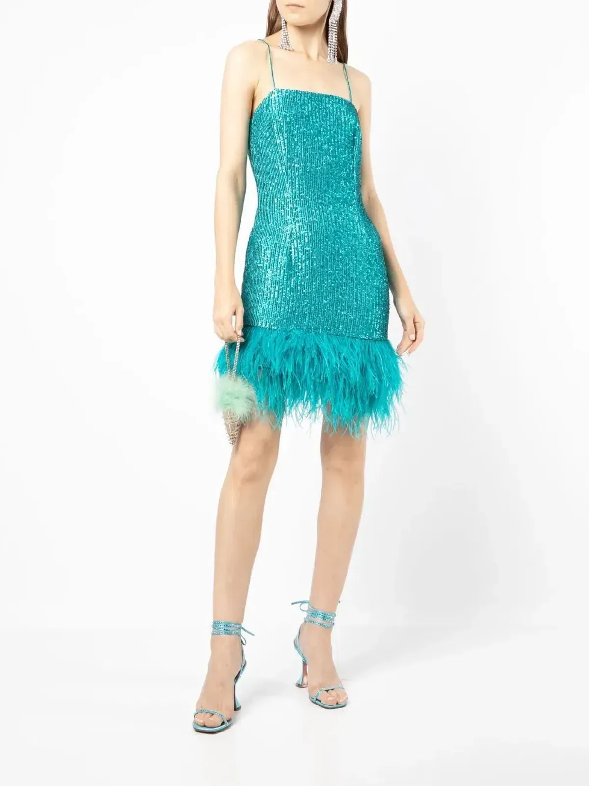 Rebecca Vallance Missing Hours Mini Dress Turquoise Size 10 for rent on The Volte - main image