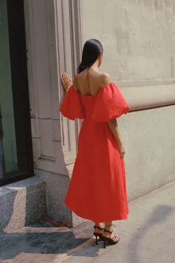 Aje Eugenie Dress Scarlett Red Size 12  for rent on The Volte - image 4