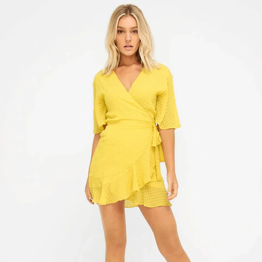 Sheike Glory Mini Dress Sunshine Yellow Size 6 for rent on The Volte - main image