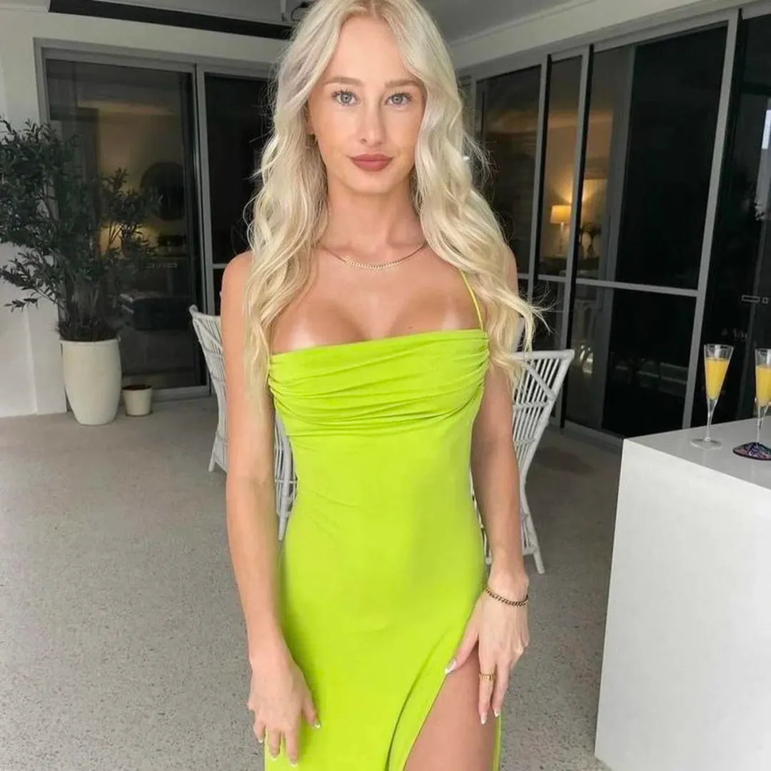 Melani The Label Marlo Gown in Green Size 6 for rent on The Volte - main image