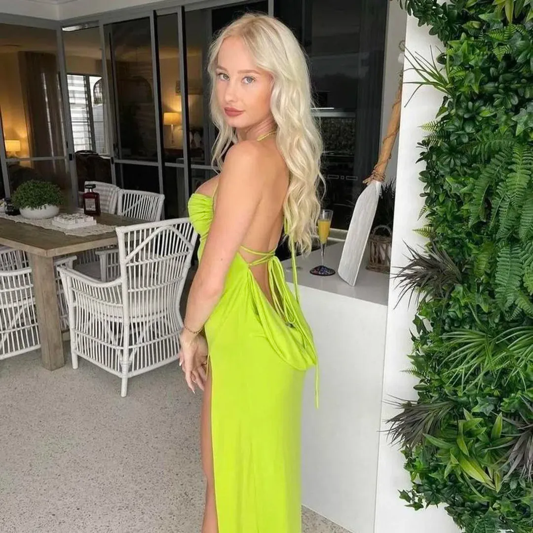 Melani The Label Marlo Gown in Green Size 6 for rent on The Volte - main image