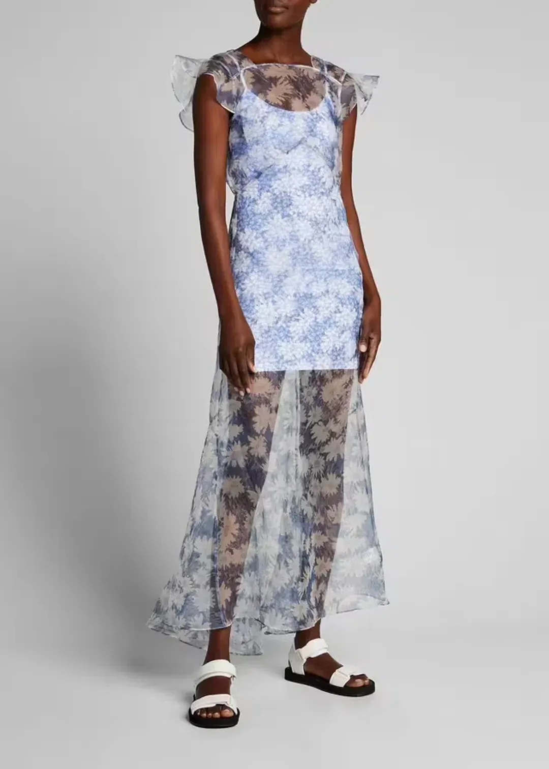 Sir the Label Anais Low Back Gown Blue Anais Floral Print Size 8 for rent on The Volte - main image