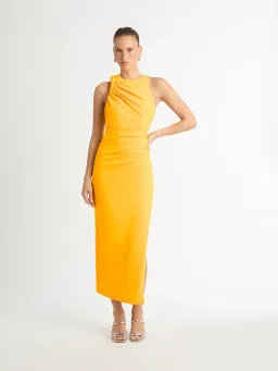 Sheike Portland Midi Dress in Orange Mango Size 10 for rent on The Volte - image 1