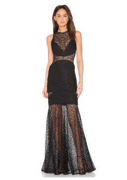 Nicholas Lace Cutaway Gown Black Size 6 for rent on The Volte - image 1