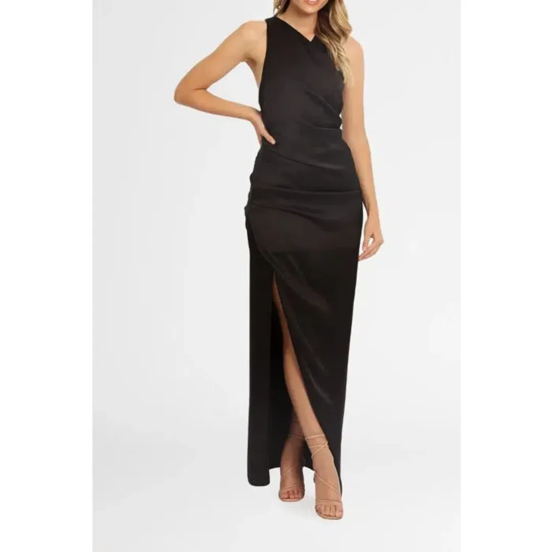 Camilla and Marc Selar Draped Dress Black Size 6 for rent on The Volte - main image