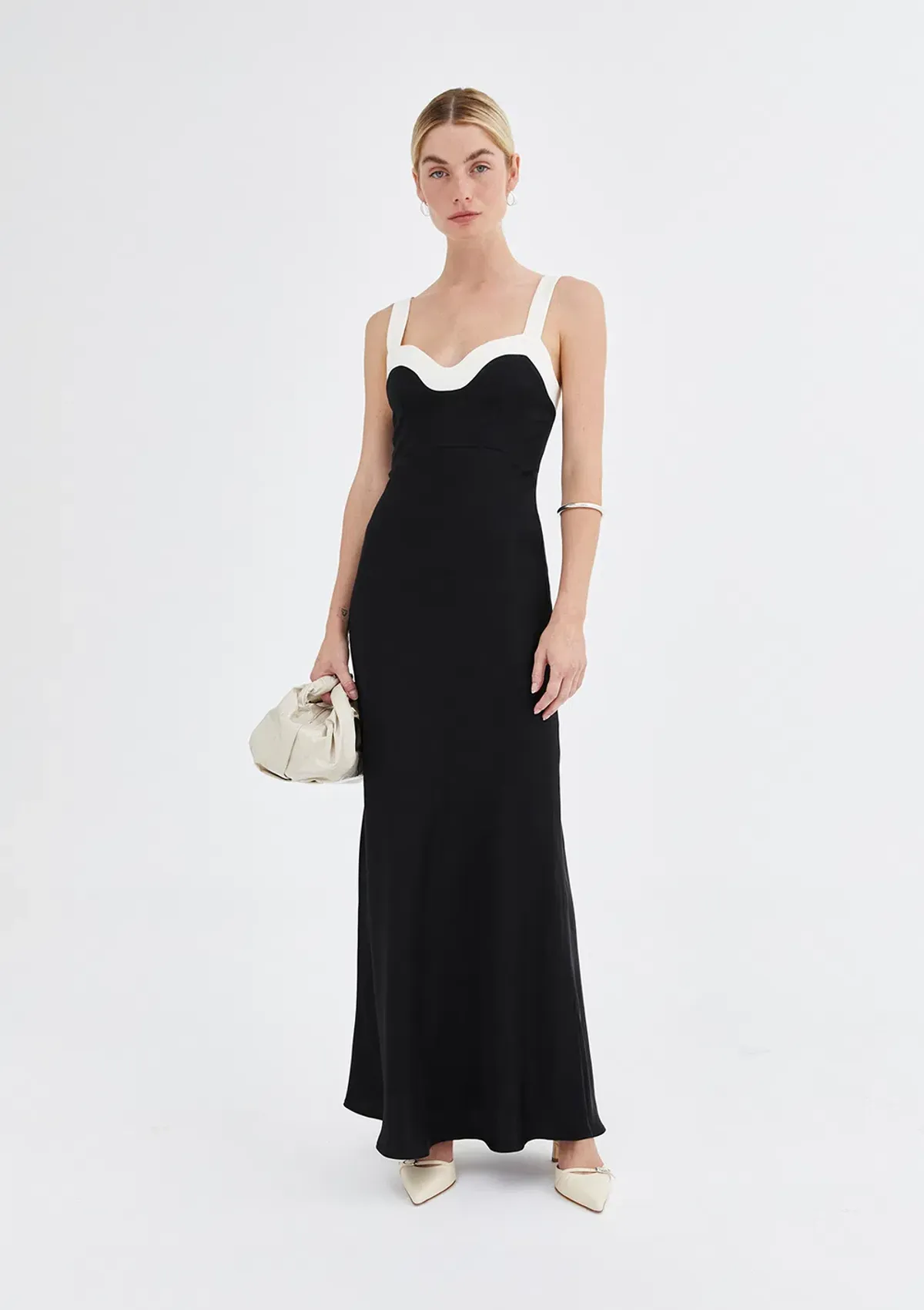 Jillian Boustred Regina Dress Black & White Size 8 for rent on The Volte - main image