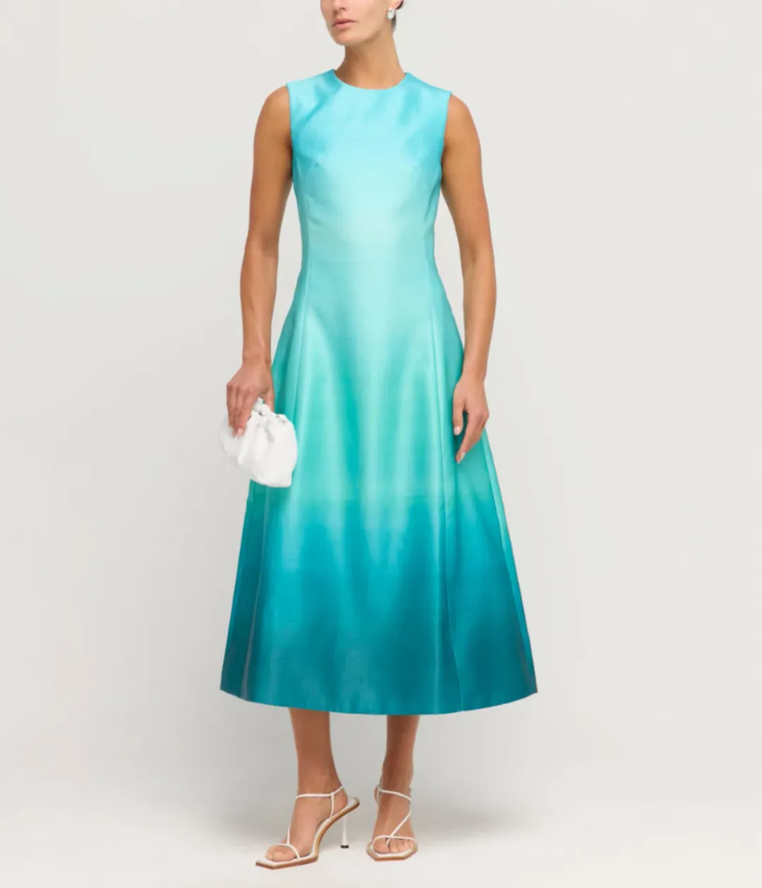 Leo Lin Cleo Sleeveless Midi Dress in Ombre Aqua Size 6 for rent on The Volte - main image