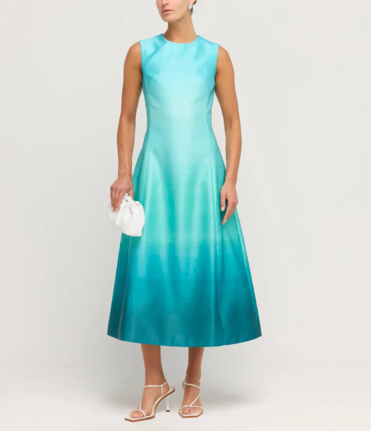Leo Lin Cleo Sleeveless Midi Dress in Ombre Aqua Size 6 for rent on The Volte - main image