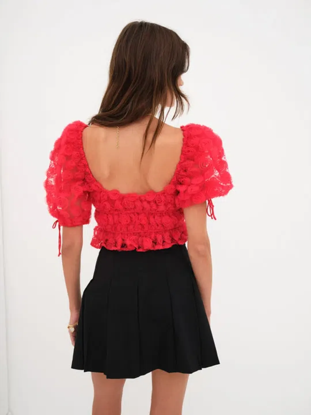For Love and Lemons Hannah Crop Top Red Rose Size XS / AU 6 for rent on The Volte - main image