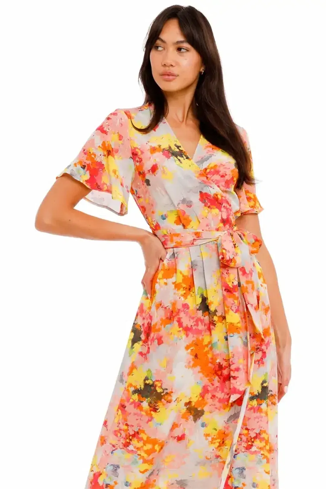 Kate Sylvester Meg Midi Dress in Sunshine Size 14 for rent on The Volte - main image