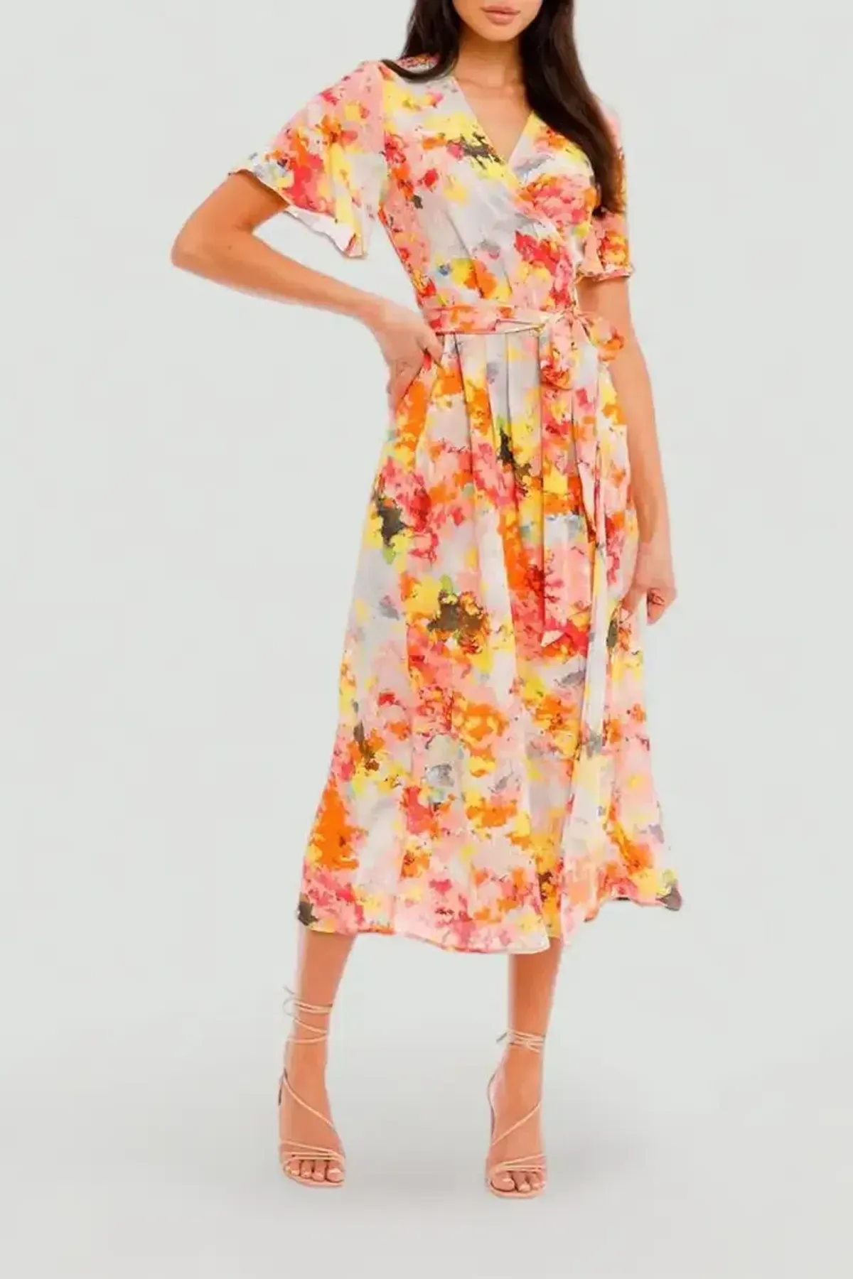 Kate Sylvester Meg Midi Dress in Sunshine Size 14 for rent on The Volte - main image