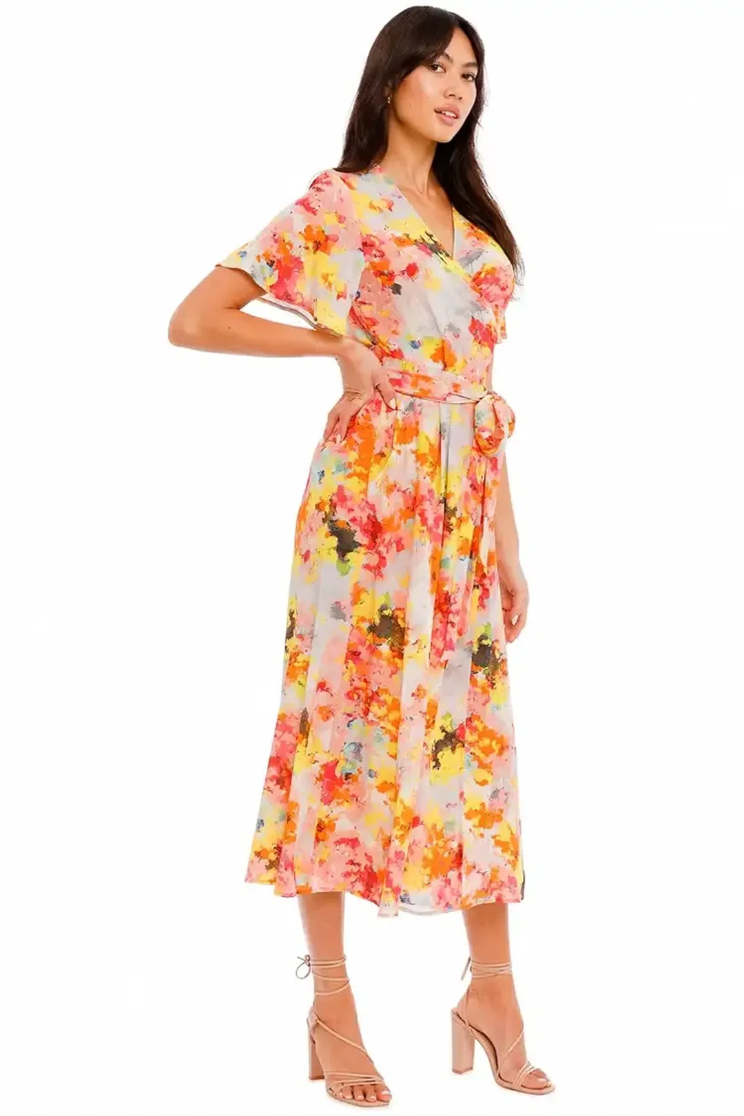 Kate Sylvester Meg Midi Dress in Sunshine Size 8 for rent on The Volte - main image
