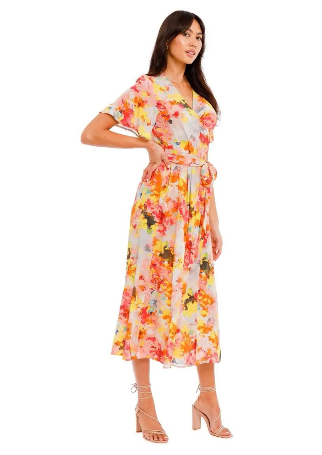 Kate Sylvester Meg Midi Dress in Sunshine Size 8 for rent on The Volte - main image