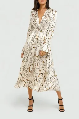 KITX Carbon Sink Shirt Midi Dress in Carbon Print Size 8 for rent on The Volte - image 2