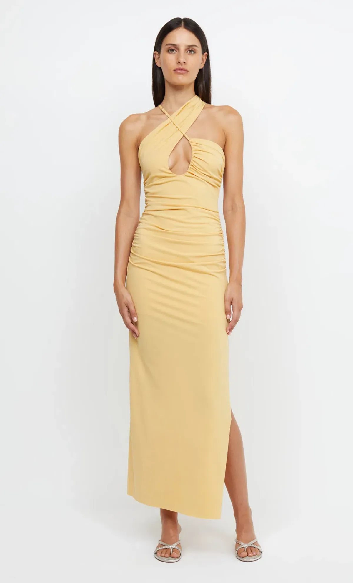 Bec & Bridge Montana Cross Over Dress Straw Size 8  for rent on The Volte - main image