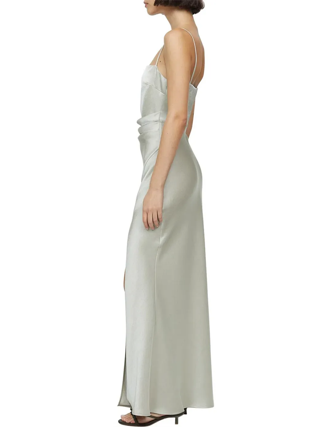 Bec & Bridge Nadia Square Neckline Tuck Detailing Maxi Dress Ecru Size 10  for rent on The Volte - main image
