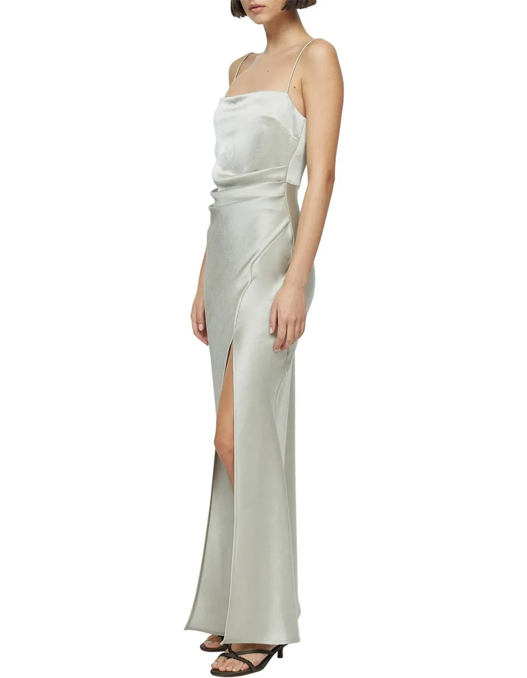 Bec & Bridge Nadia Square Neckline Tuck Detailing Maxi Dress Ecru Size 10  for rent on The Volte - main image