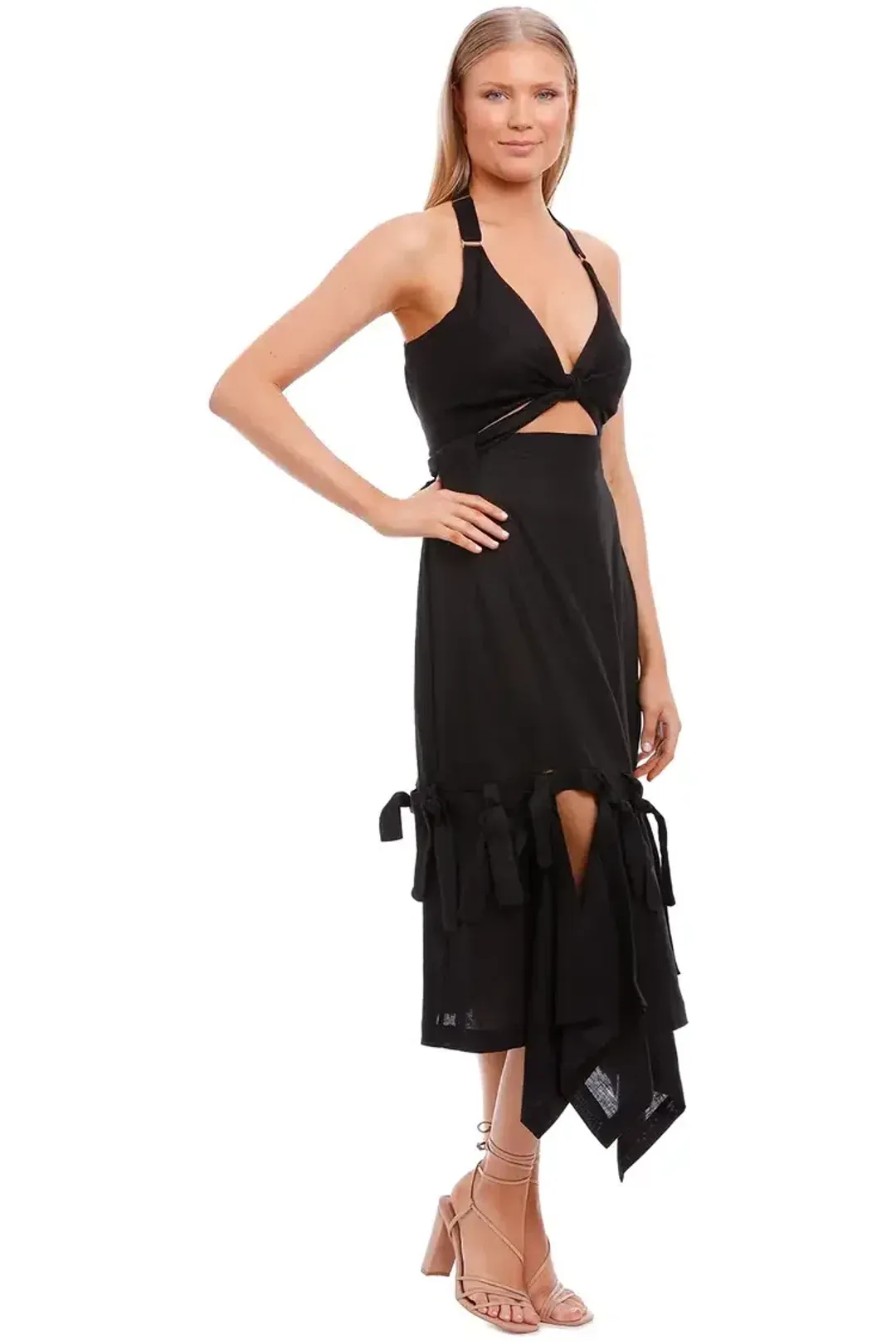 KITX Block System Tie Dress in Black Size 16 for rent on The Volte - main image