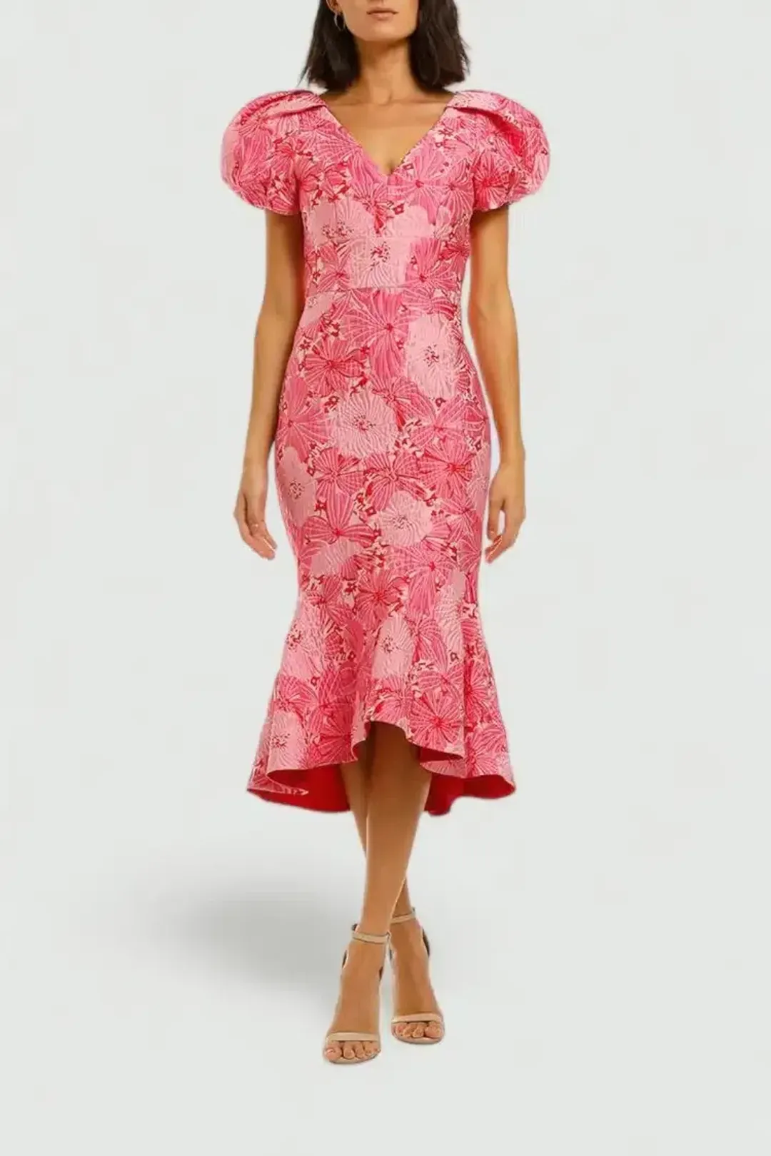 Love Honor Argento Midi in Pink Floral Size 6 for rent on The Volte - main image
