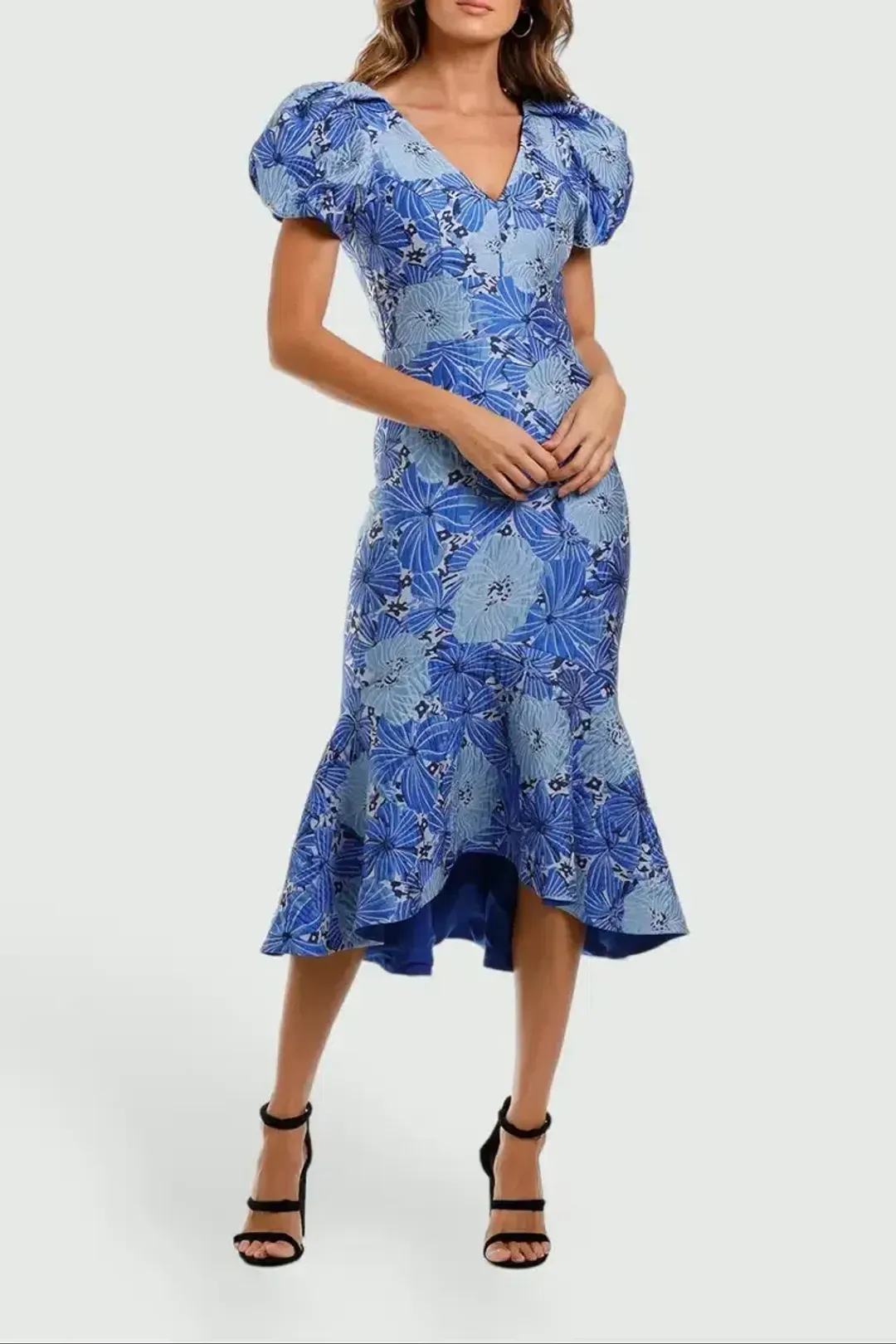 Love Honor Argento Midi in Cobalt Size 16 for rent on The Volte - main image