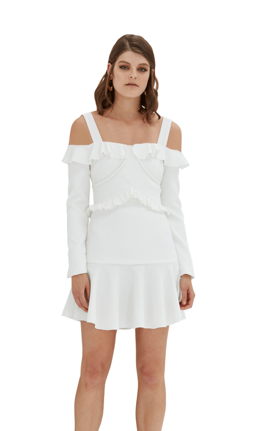 By Johnny Marie Gold Dust Mini Dress White Size 6 for rent on The Volte - main image