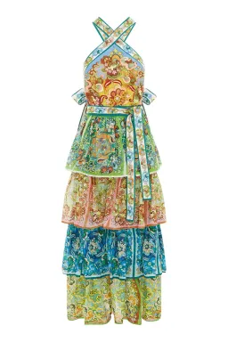 Alemais Dreamer Halter Tier Dress In Multi Size 12 for rent on The Volte - image 3