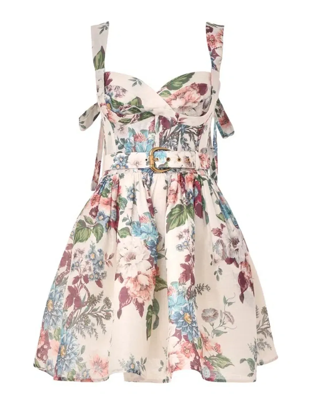 Zimmermann The Matchmaker Mini Dress In Ivory Barkcloth Print Size 0p/Au 6 for rent on The Volte - main image