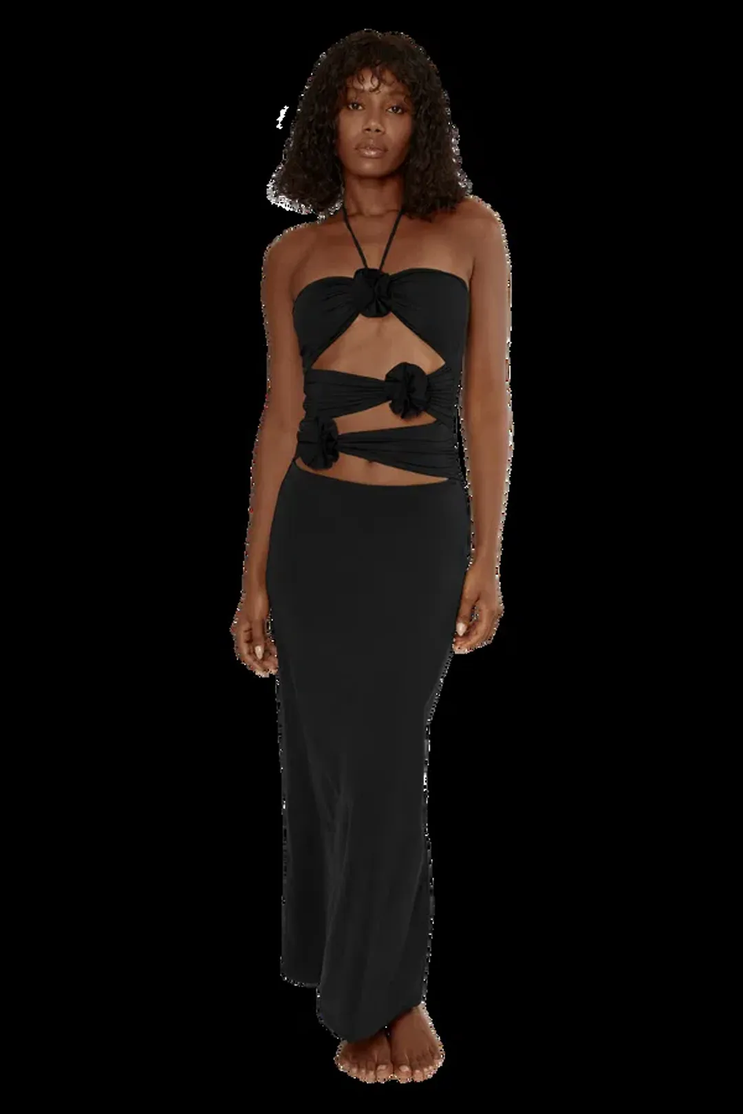 Maygel Coronel Veranera Midi Dress Black Size 8  for rent on The Volte - main image