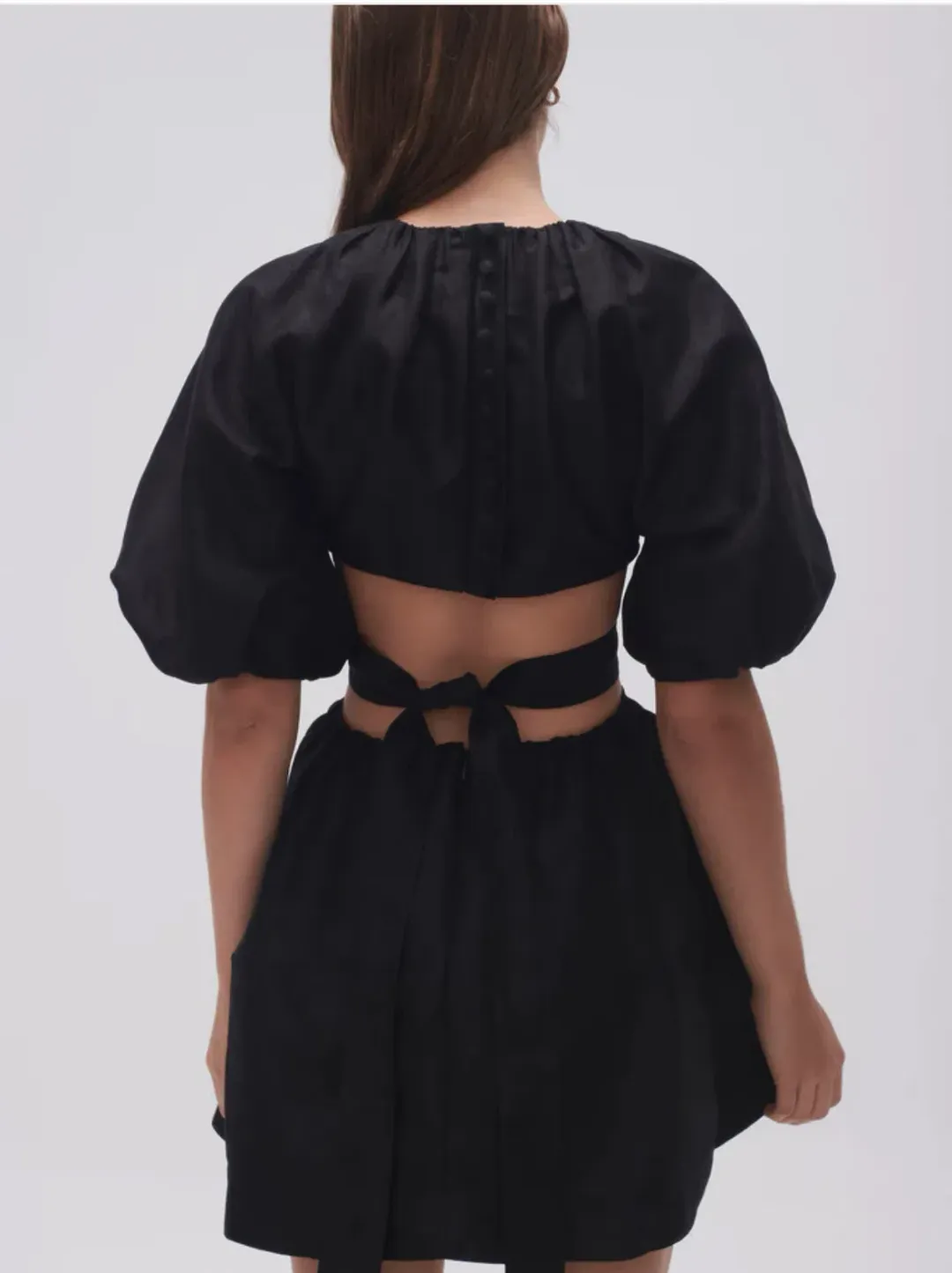 AJE Mimosa Cut Out Mini Dress Black Size 10  for rent on The Volte - main image
