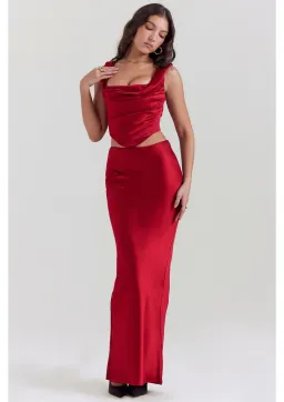 House of CB Una Corset and Sydel Skirt Set Ruby Red Size S / AU 8 for rent on The Volte - image 1