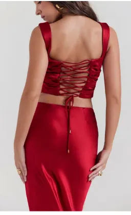 House of CB Una Corset and Sydel Skirt Set Ruby Red Size S / AU 8 for rent on The Volte - image 4