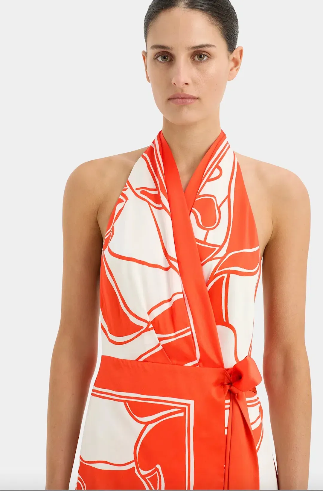 Sir the Label Ramona Wrap Halter Mini Dress Print Size 10 for rent on The Volte - main image