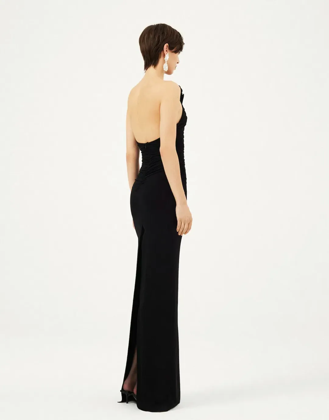 Magda Butrym Plunge Maxi Dress Black Size 6 for rent on The Volte - main image