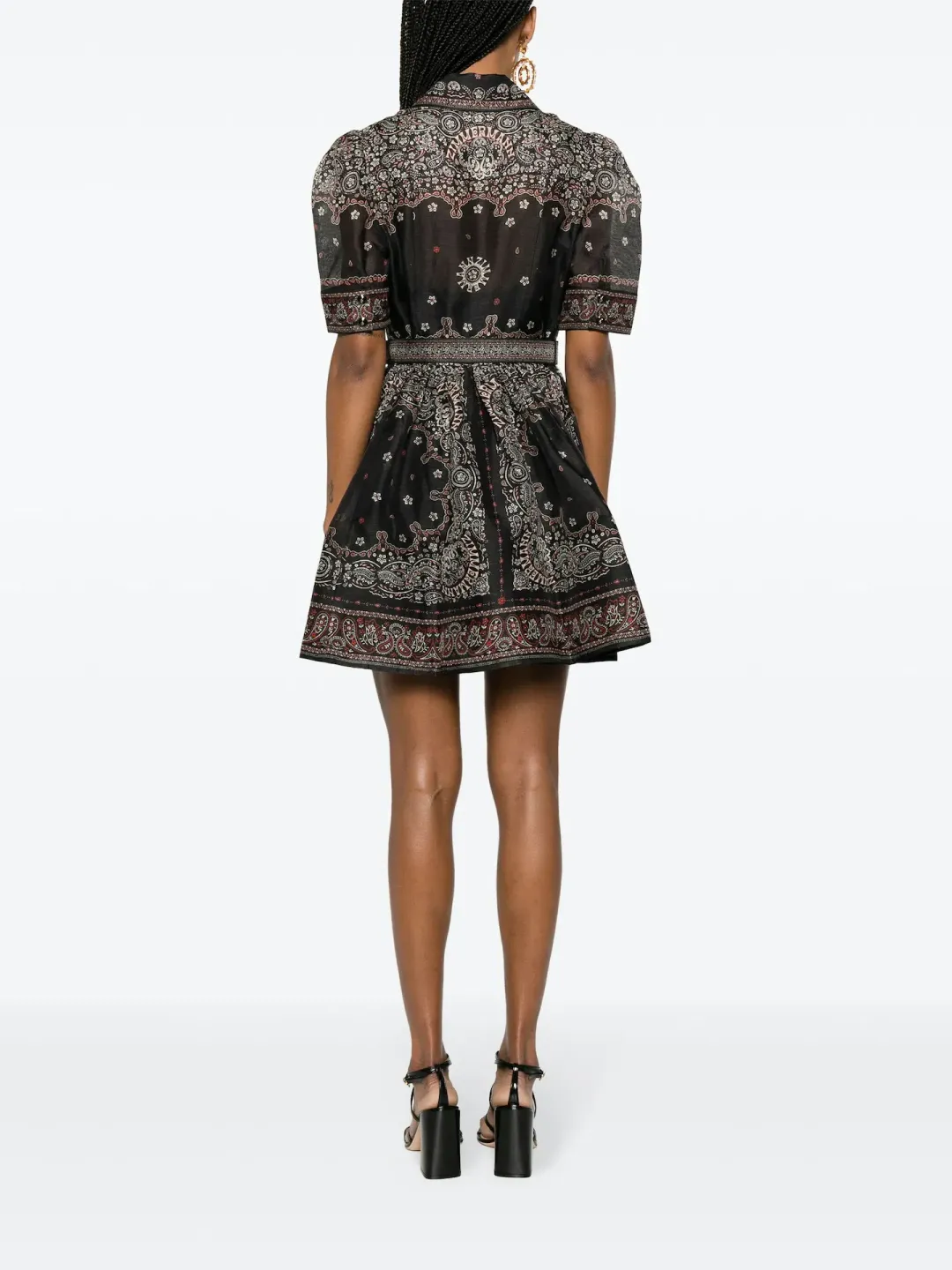 Zimmermann Matchmaker Mini Shirt Dress Black Bandana Size 0 / AU 8 for rent on The Volte - main image