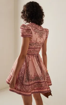 Zimmermann Matchmaker Structured Mini Dress in Pink Bandana Size 0 / AU 8 for rent on The Volte - image 3
