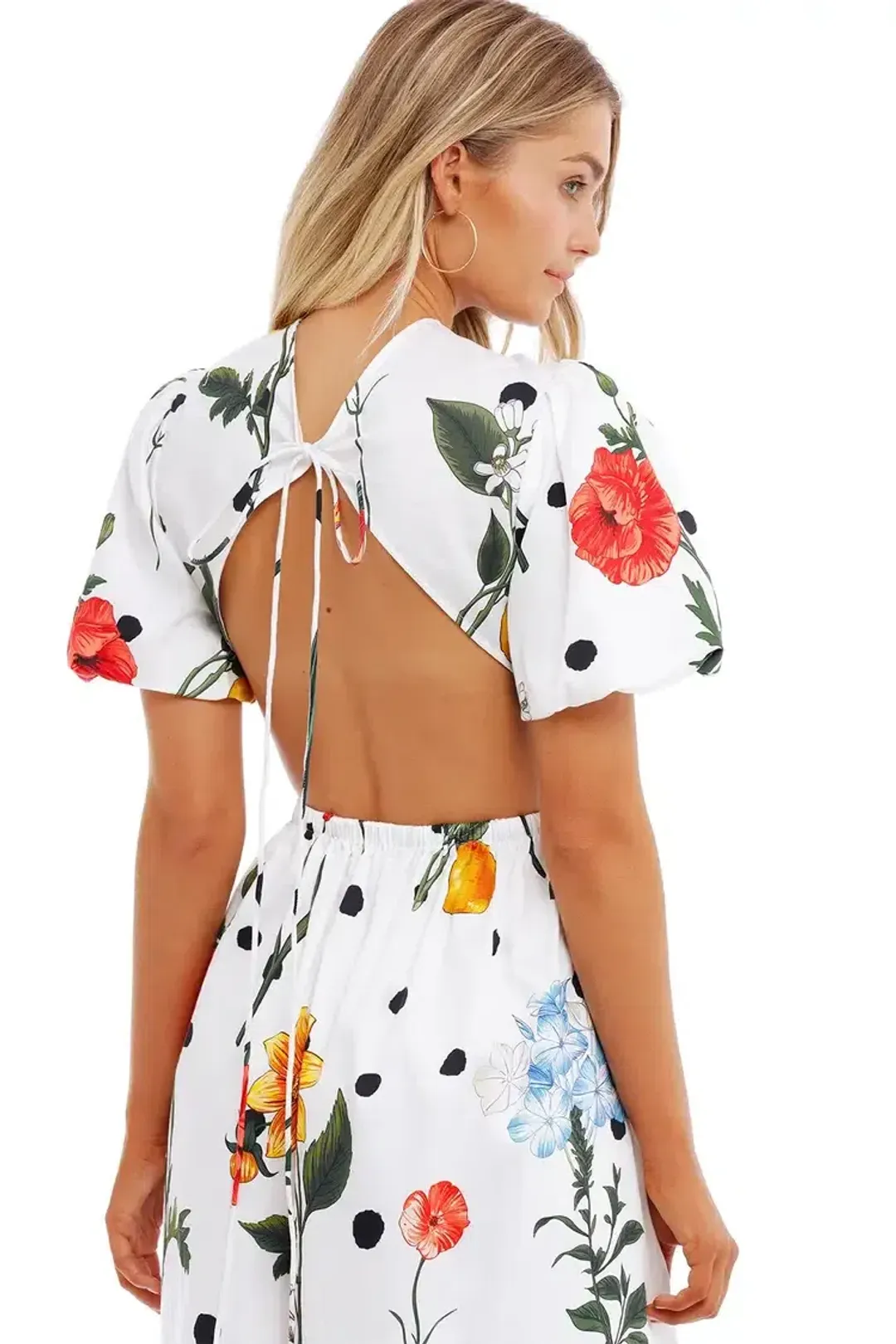 Leo Lin La Flor Midi Dress in Multi Floral Size 8 for rent on The Volte - main image