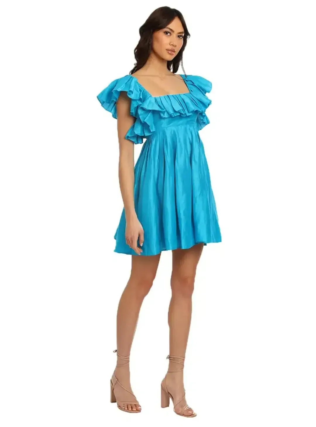 Leo Lin Azure Mini Dress in Blue Size AU 12 for rent on The Volte - main image
