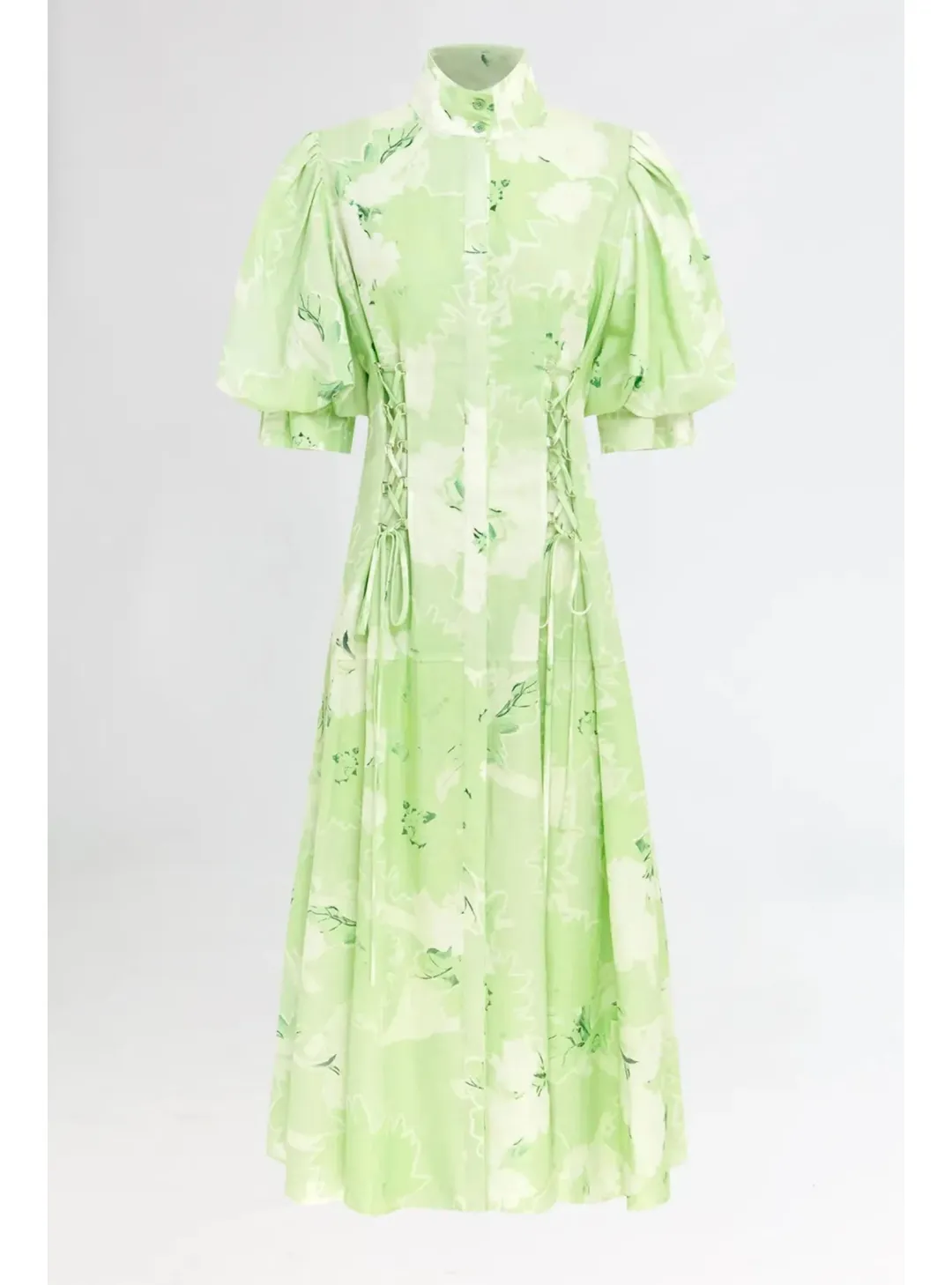 Leo Lin Anneke Drawstring Midi Dress in Sage Size AU 12 for rent on The Volte - main image