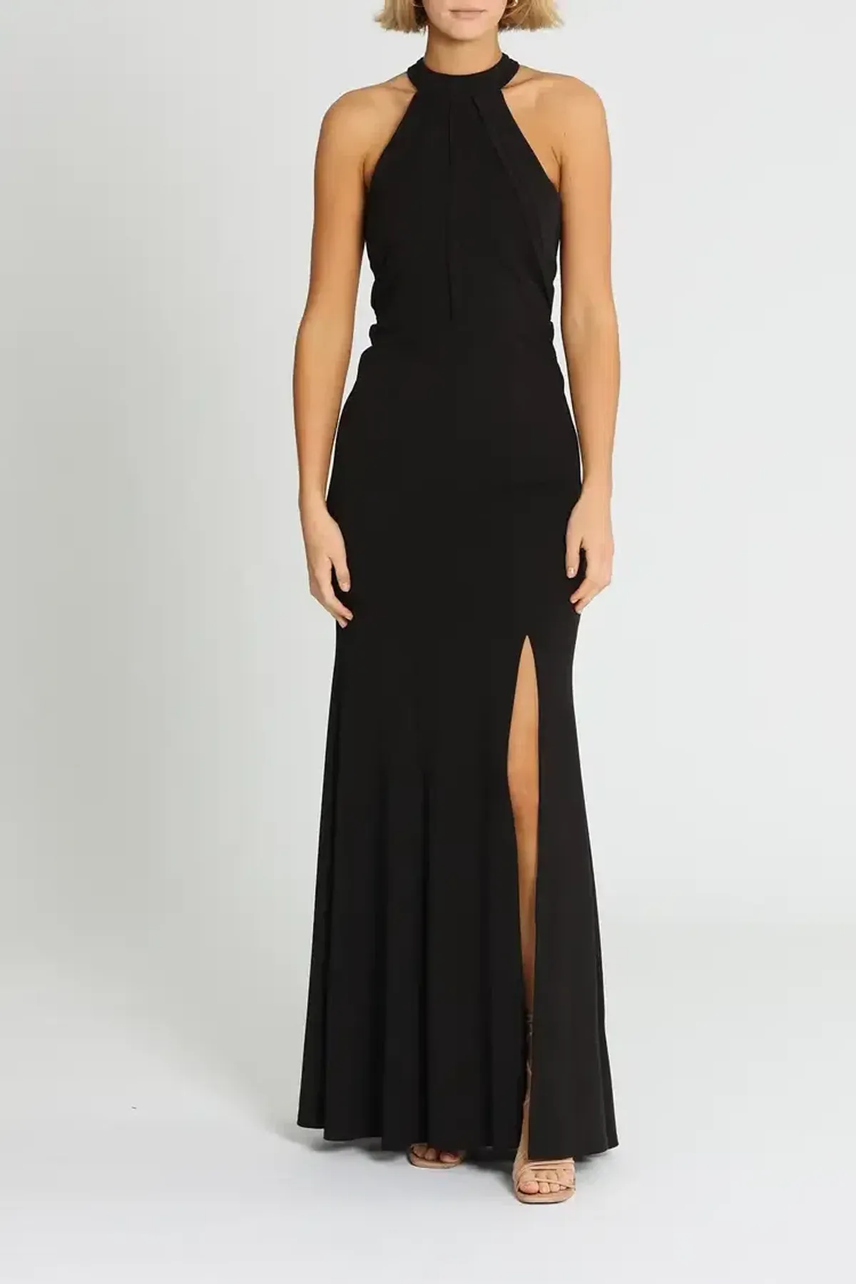 L'amour High Neck Scuba Crepe in Black Size 18 for rent on The Volte - main image