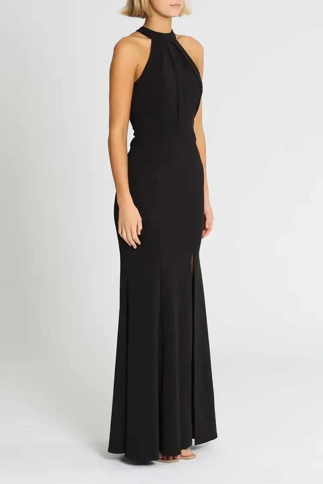 L'amour High Neck Scuba Crepe in Black Size 18 for rent on The Volte - main image